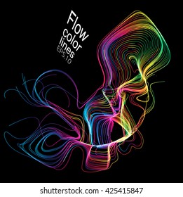 Moving colorful lines of abstract background