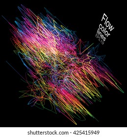 Moving colorful lines of abstract background