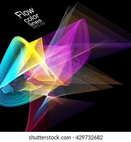 Moving colorful lines of abstract background