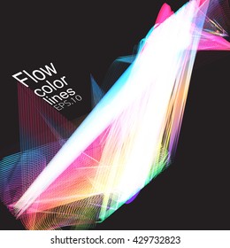 Moving colorful lines of abstract background