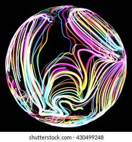 Moving colorful lines of abstract background