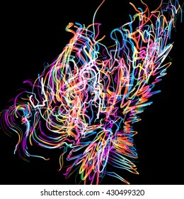 Moving colorful lines of abstract background