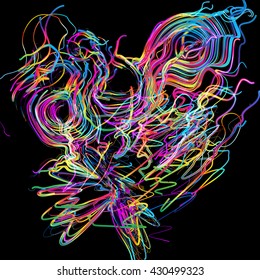 Moving colorful lines of abstract background