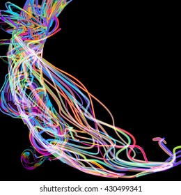 Moving colorful lines of abstract background