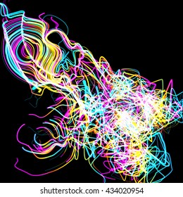 Moving colorful lines of abstract background