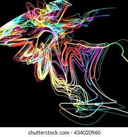 Moving colorful lines of abstract background