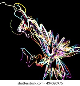 Moving colorful lines of abstract background