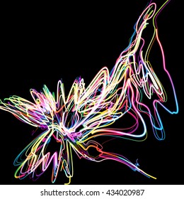 Moving colorful lines of abstract background