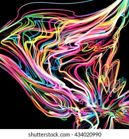 Moving colorful lines of abstract background
