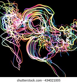 Trasladando líneas coloridas de fondo abstracto