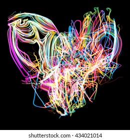 Moving colorful lines of abstract background
