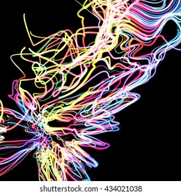 Moving colorful lines of abstract background