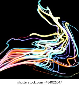 Moving colorful lines of abstract background