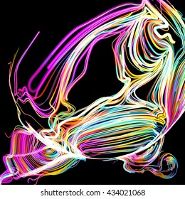 Moving colorful lines of abstract background
