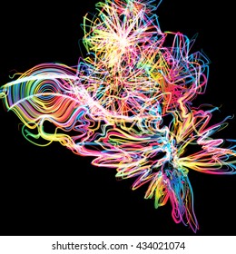 Moving colorful lines of abstract background