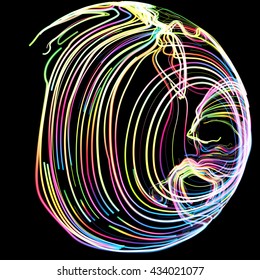 Moving colorful lines of abstract background