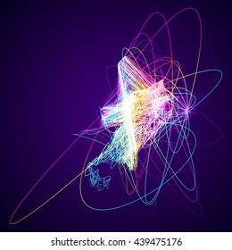 Moving colorful lines of abstract background