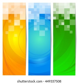 Moving colorful lines of abstract background. Set of colorful banners illustration. 