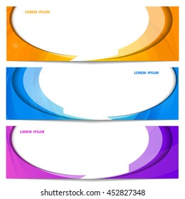 Moving colorful lines of abstract background. Set of colorful banners illustration. 
