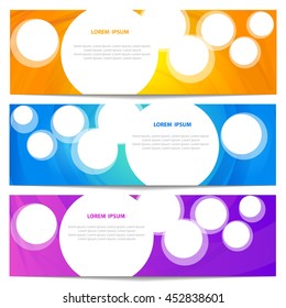 Moving colorful lines of abstract background. Set of colorful banners illustration. 