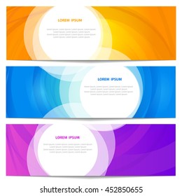 Moving colorful lines of abstract background. Set of colorful banners illustration. 