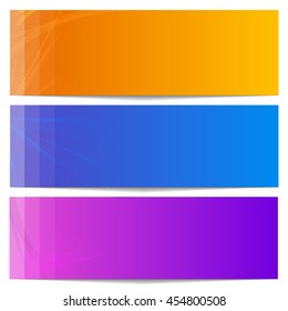 Moving colorful lines of abstract background. Set of colorful banners illustration. 