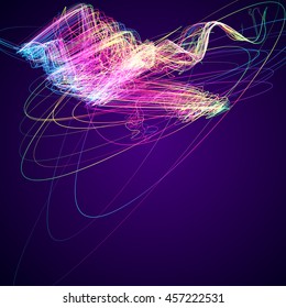 Moving colorful lines of abstract background