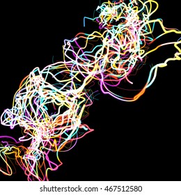 Moving colorful lines of abstract background