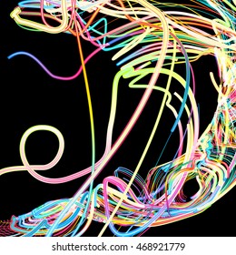 Moving colorful lines of abstract background