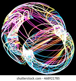 Moving colorful lines of abstract background