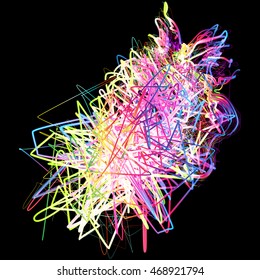 Moving colorful lines of abstract background