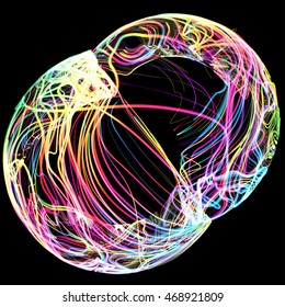 Moving colorful lines of abstract background