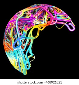 Moving colorful lines of abstract background