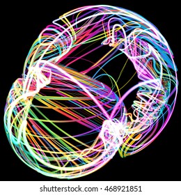 Moving colorful lines of abstract background