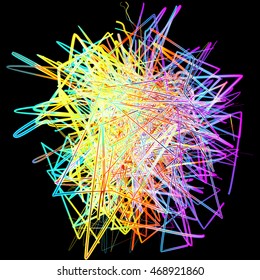 Moving colorful lines of abstract background