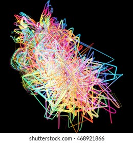 Moving colorful lines of abstract background