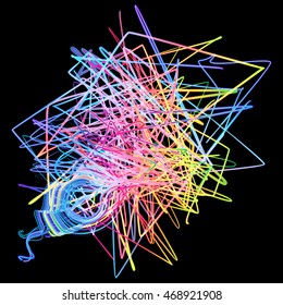 Moving colorful lines of abstract background