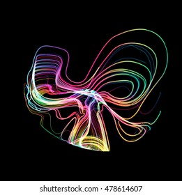 Moving colorful lines of abstract background
