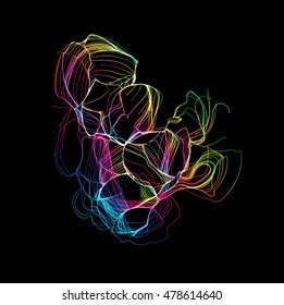 Moving colorful lines of abstract background