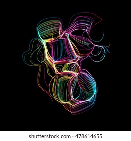 Trasladando líneas coloridas de fondo abstracto