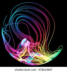 Moving colorful lines of abstract background
