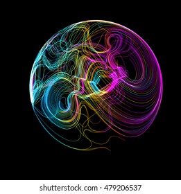 Moving colorful lines of abstract background
