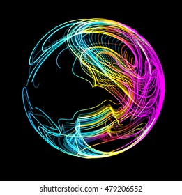 Moving colorful lines of abstract background
