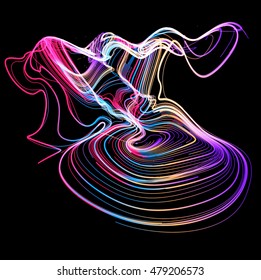 Moving colorful lines of abstract background