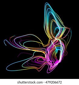 Moving colorful lines of abstract background
