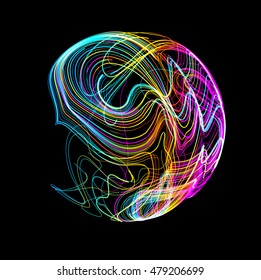 Moving colorful lines of abstract background