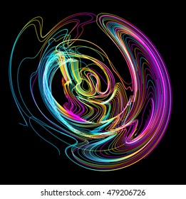 Moving colorful lines of abstract background