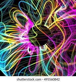 Trasladando líneas coloridas de fondo abstracto