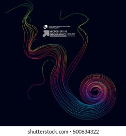 Moving colorful lines of abstract background