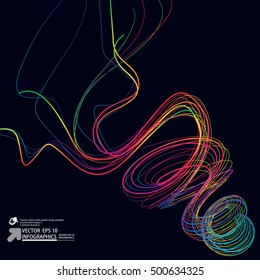 Moving colorful lines of abstract background
